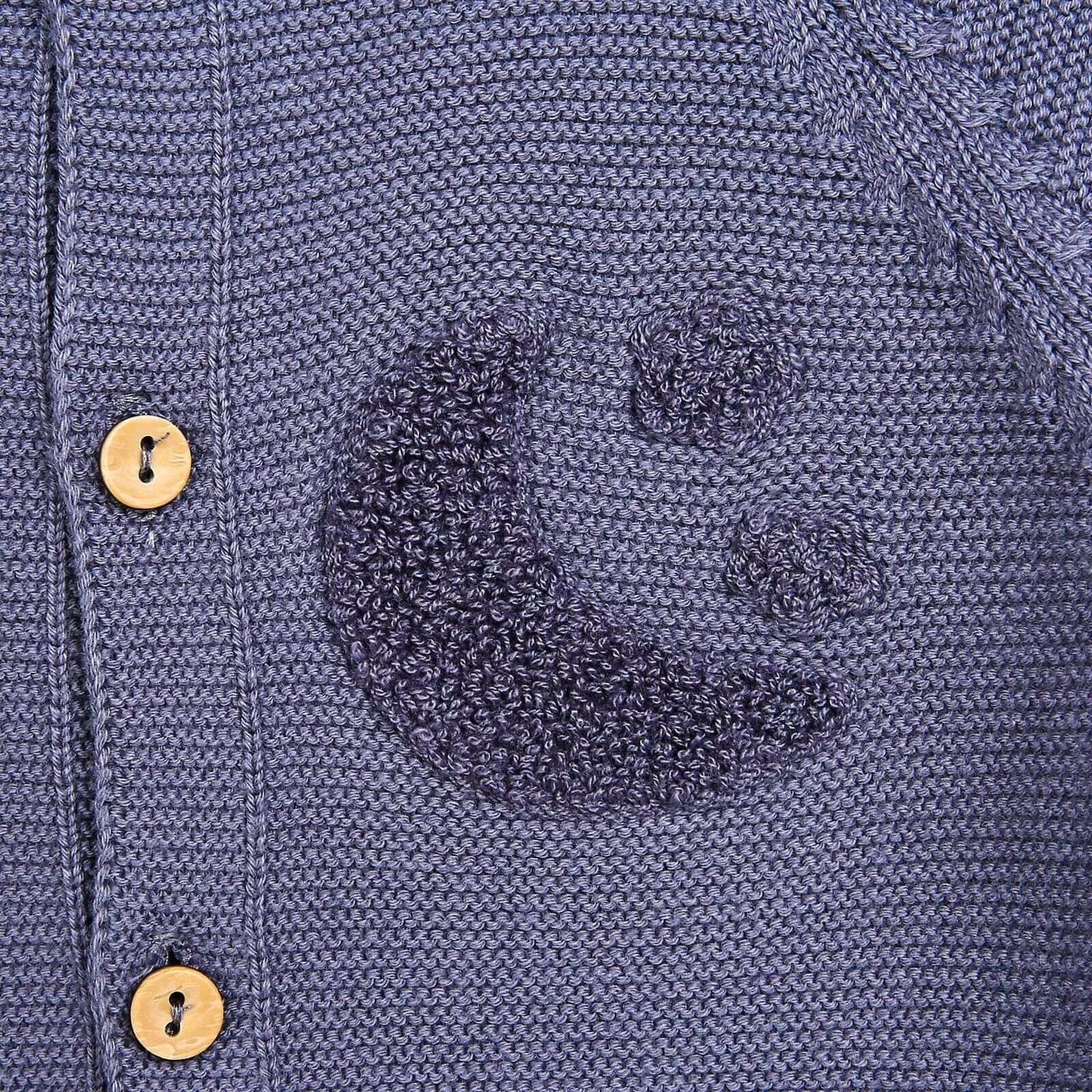 Set Cychwynnol Siwmper a Het Wedi'i Gwau ar gyfer Newydd-anedig HelloBaby - Glas Tywyll