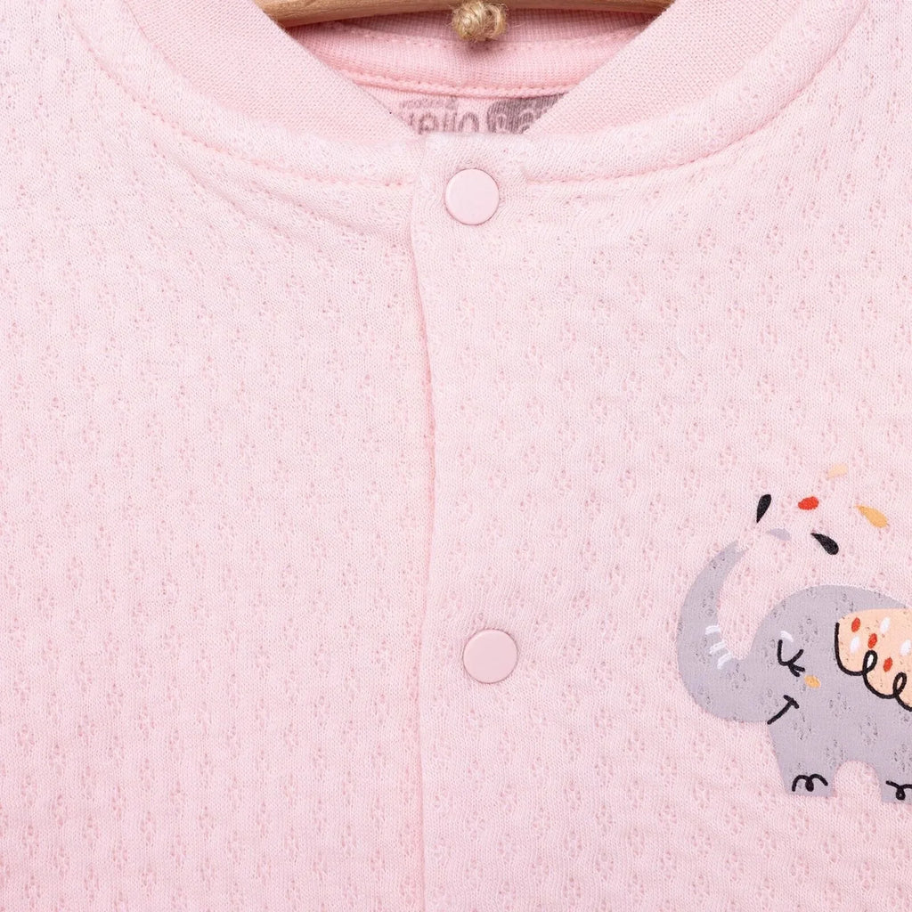 Siaced Gwau Padded HelloBaby i Ferched - Pinc Golau