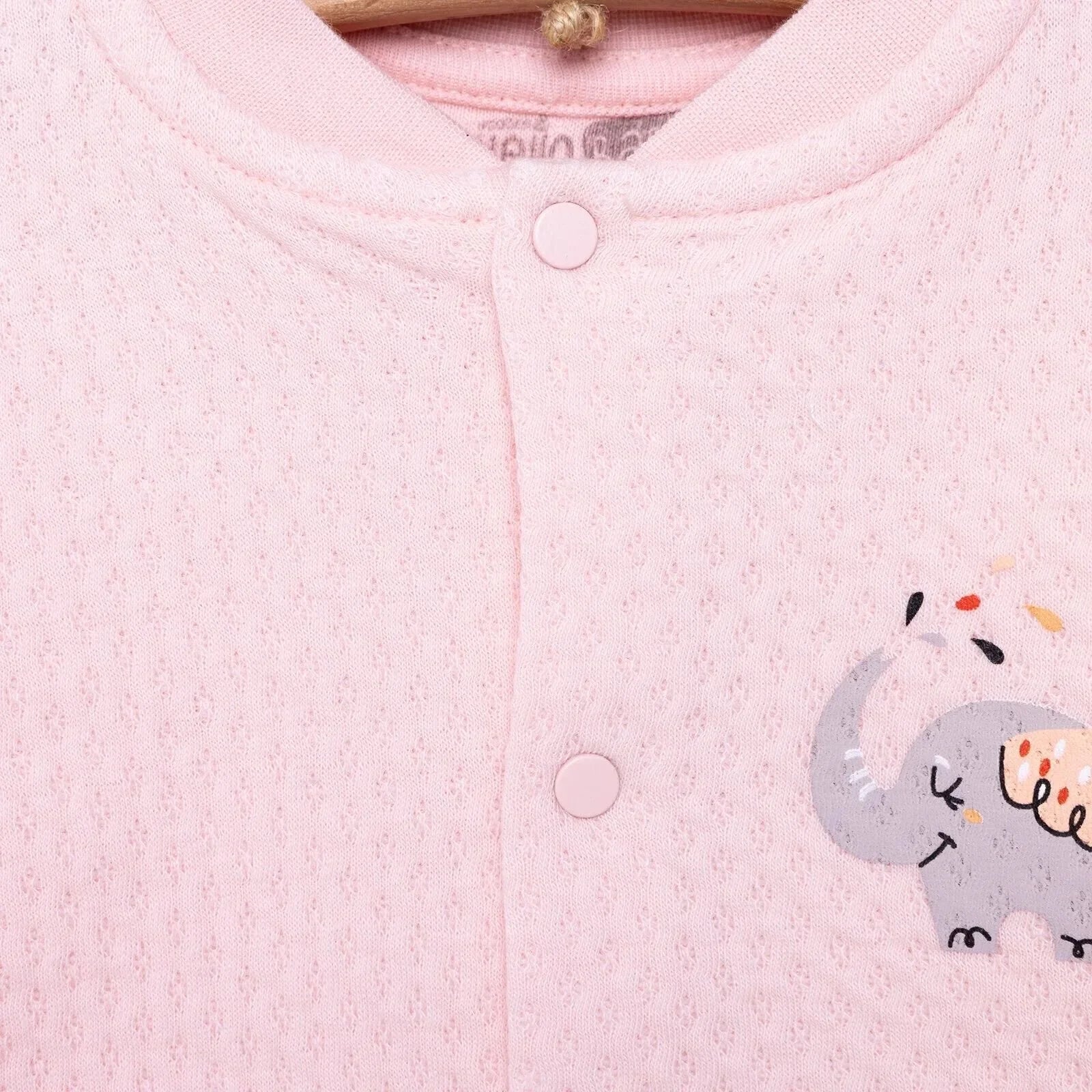 Siaced Gwau Padded HelloBaby i Ferched - Pinc Golau