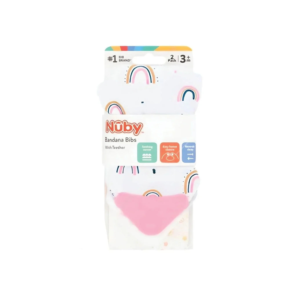 Pecyn o 2 Bib Bandana Nuby - Amryw o Liwiau