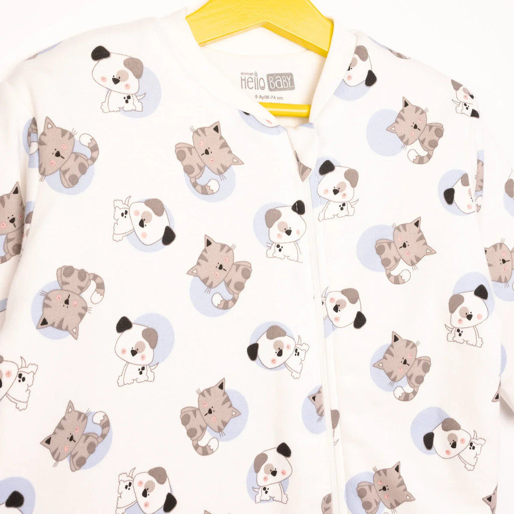 Siwt Gysgu HelloBaby - Gwyn