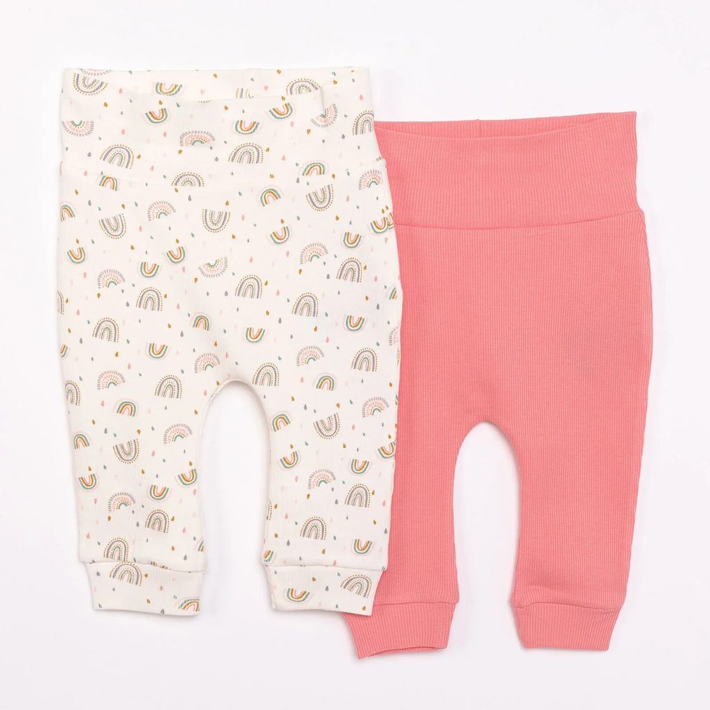 HelloBaby Legins i Fabanod Merched (2 bâr) - Pinc Golau