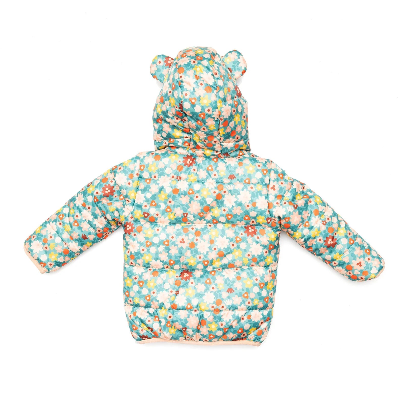 Côt Gaeaf HelloBaby Basic Gyda Phrint Blodau ac Ysgwyddau - Argraffwyd