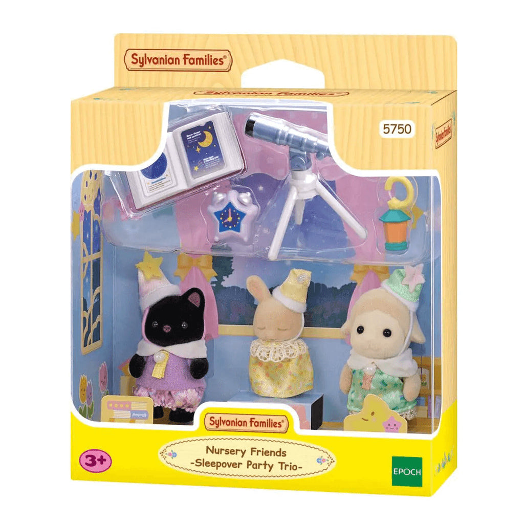 Cyfeillion Meithrinfa Sylvanian Families - Triawd Parti Pyjamas ar gyfer Plant 3+ oed