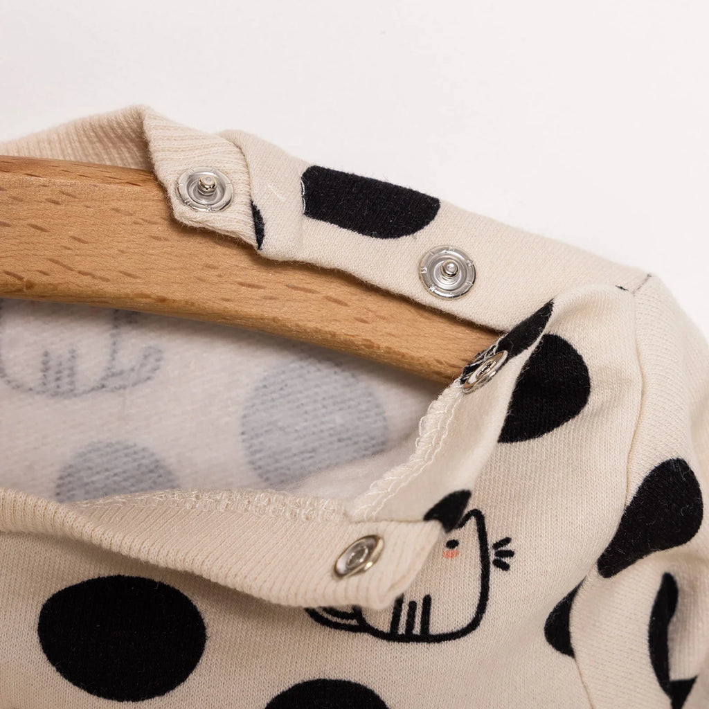 Crys Chwys HelloBaby Basic â Gwddf Isel - Argraffedig