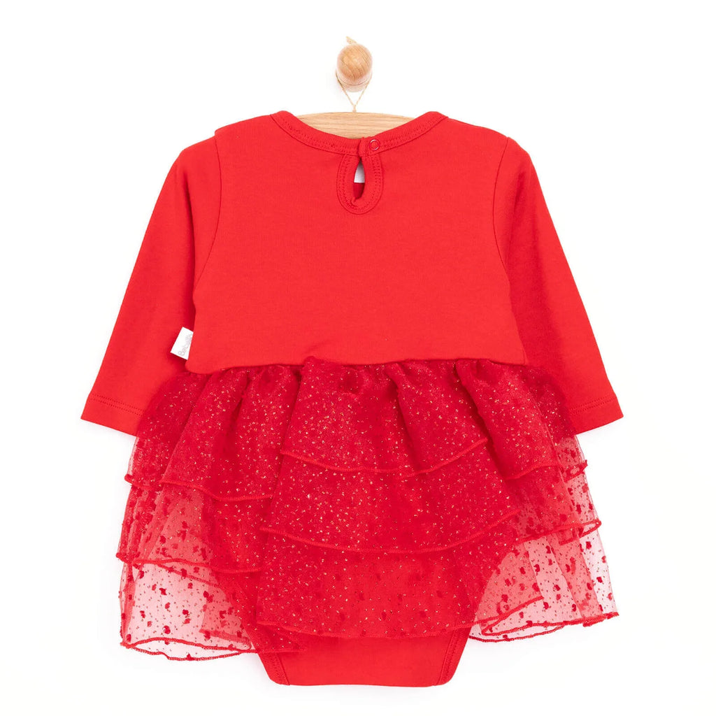 Bodysuit Nadolig Bebetto i Faban - Coch