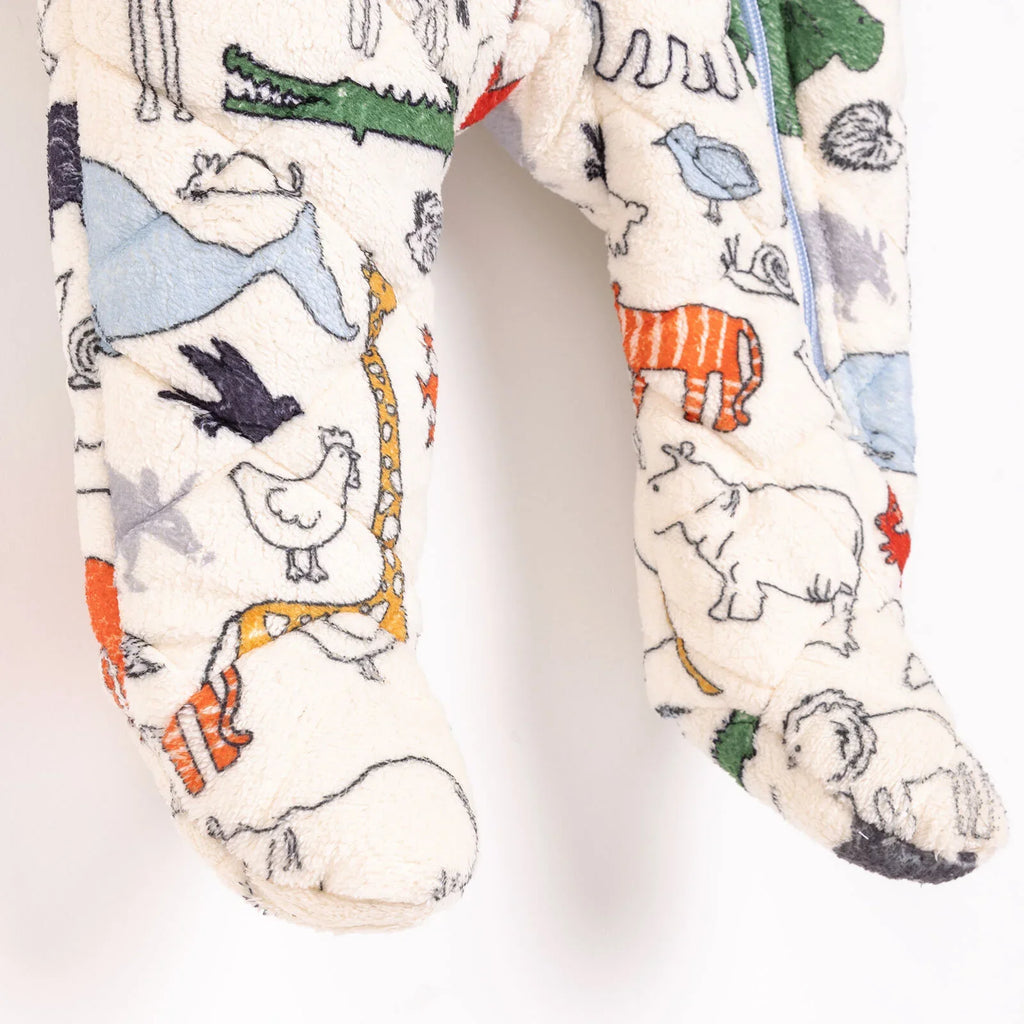 Siwmpsuit â Kap a Thraed i Faban Bach Newydd-anedig MidiMod (Bachgen)