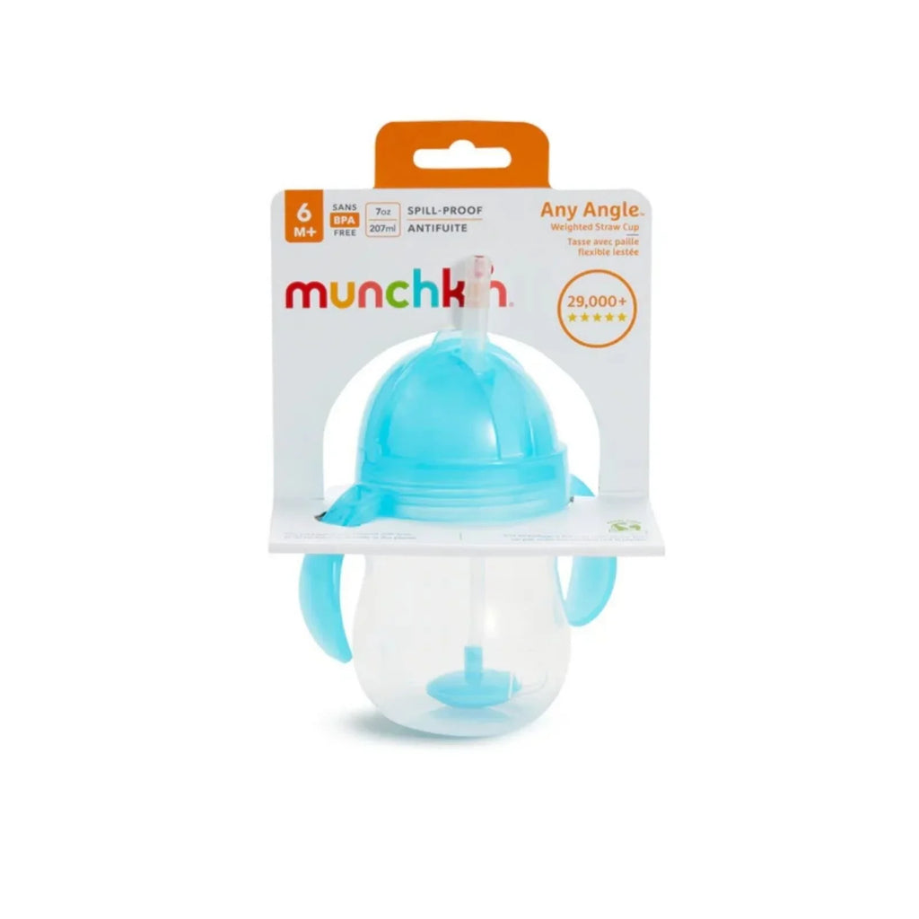 Cwpan Gwelltyn Pwysol Munchkin Click Lock Tip &amp; Sip 207ml - Glas