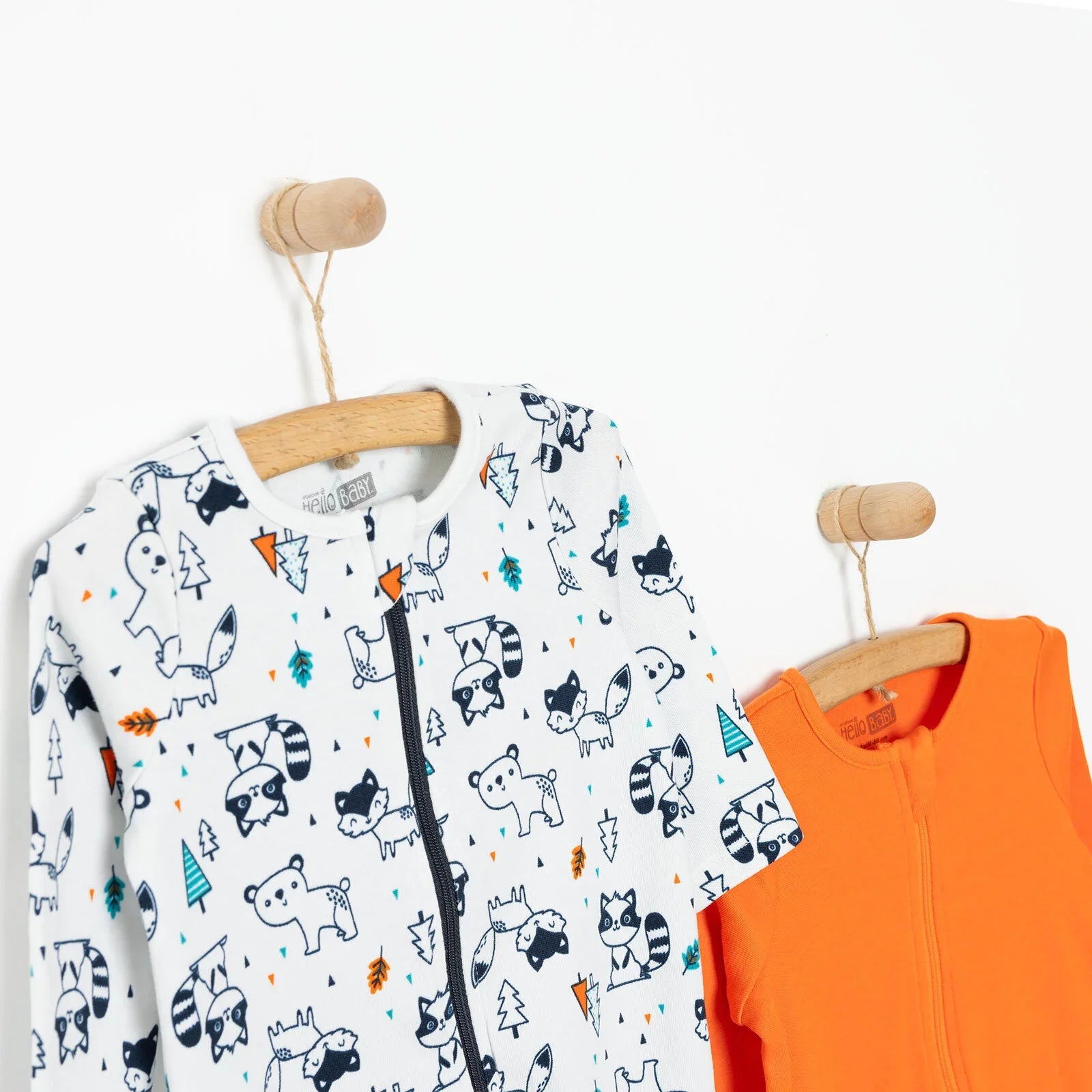 Siwmpsuit Traed i Faban Newydd-anedig HelloBaby - Llwyd Golau