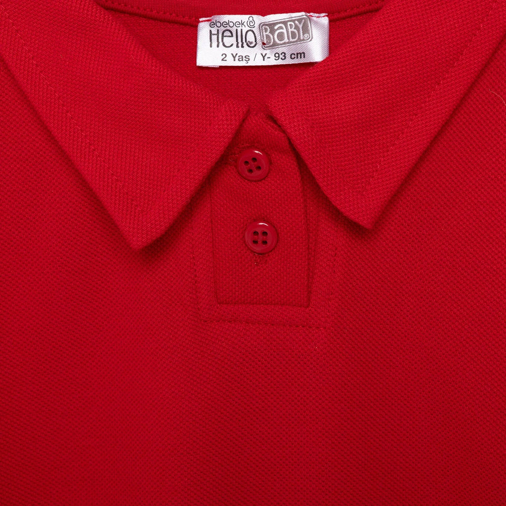 Bodysuit Llewys Hir Unisex Dathliad HelloBaby - Coch