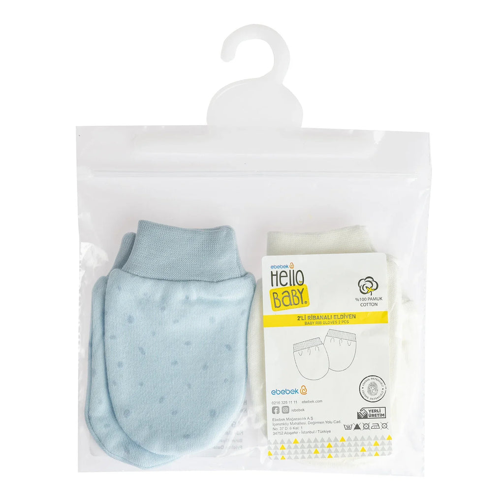 Maneg HelloBaby ar gyfer Newydd-anedig - Glas