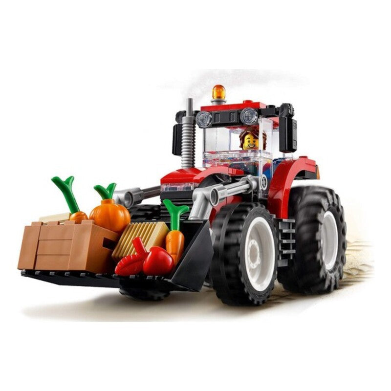 Playset City Great Vehicles Tractor Lego 60287 (148 pcs) with fruits and vegetables ready for play.