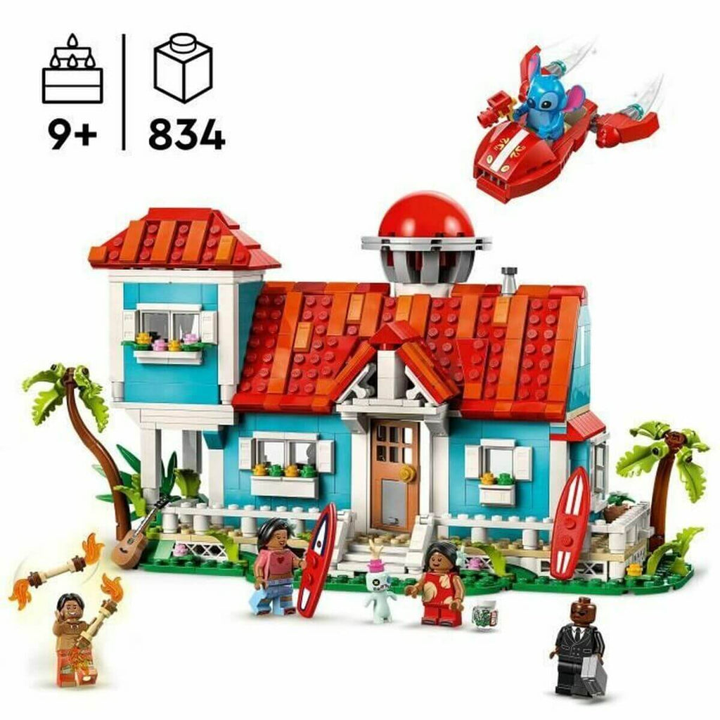 Construction set Lego Disney Lilo & Stitch 43268 834 Pieces featuring a colorful home and characters.