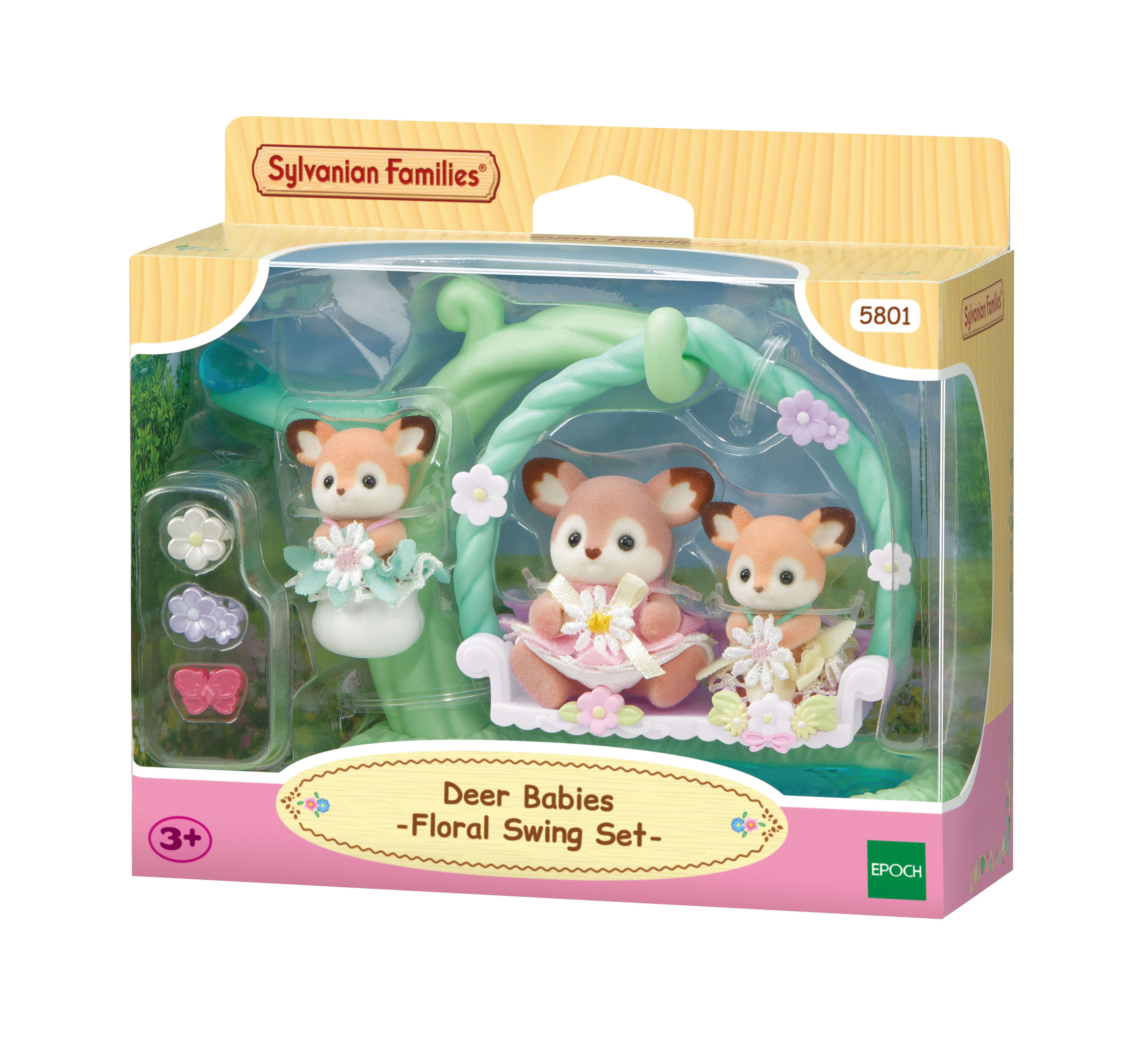 Set Hwylio Blodau i Fabanod Ceirw Sylvanian Families, Tegannau i Blant 3 Oed a Hŷn