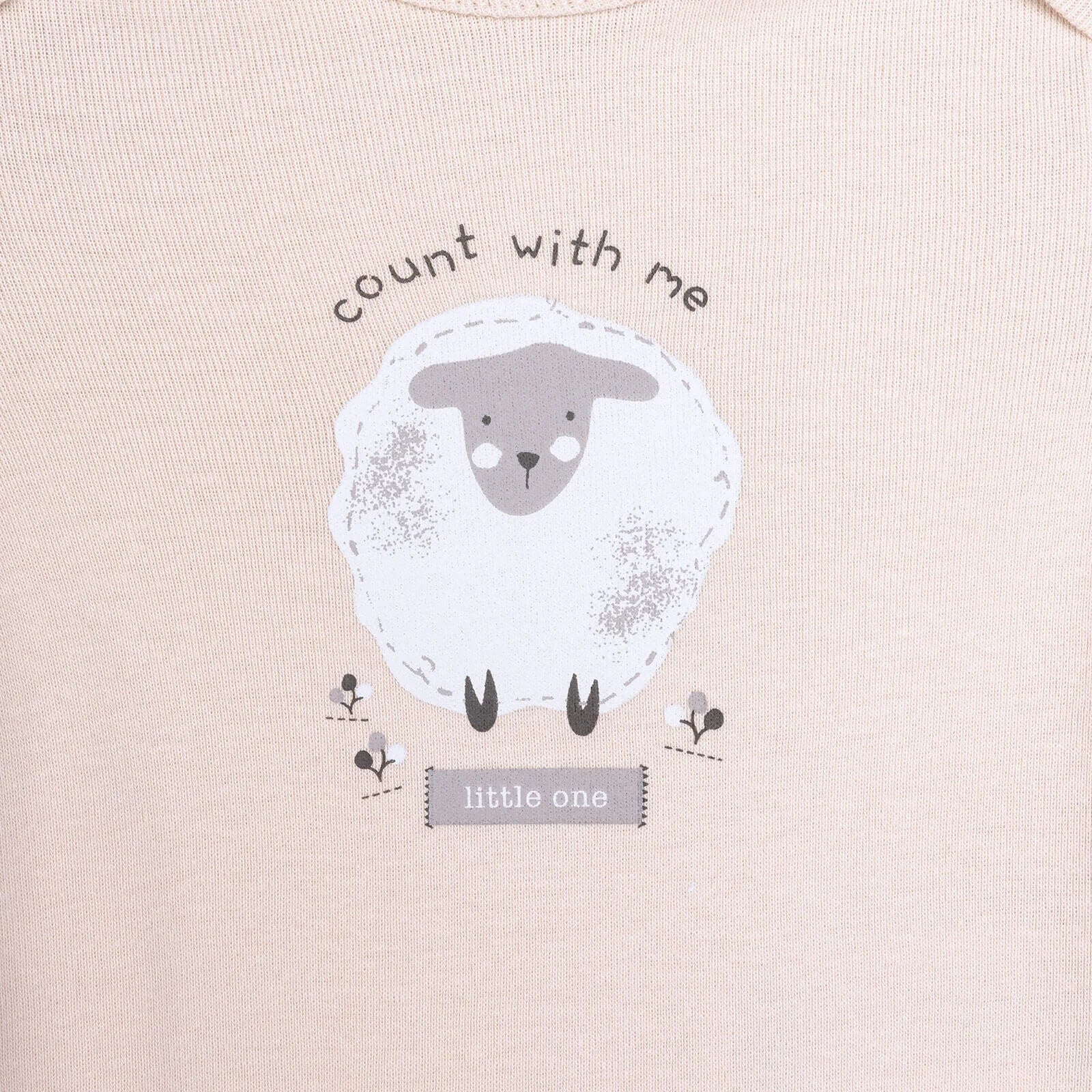 Bodysuit Llewys Hir i Ferched HelloBaby (2 ddarn) - Beige