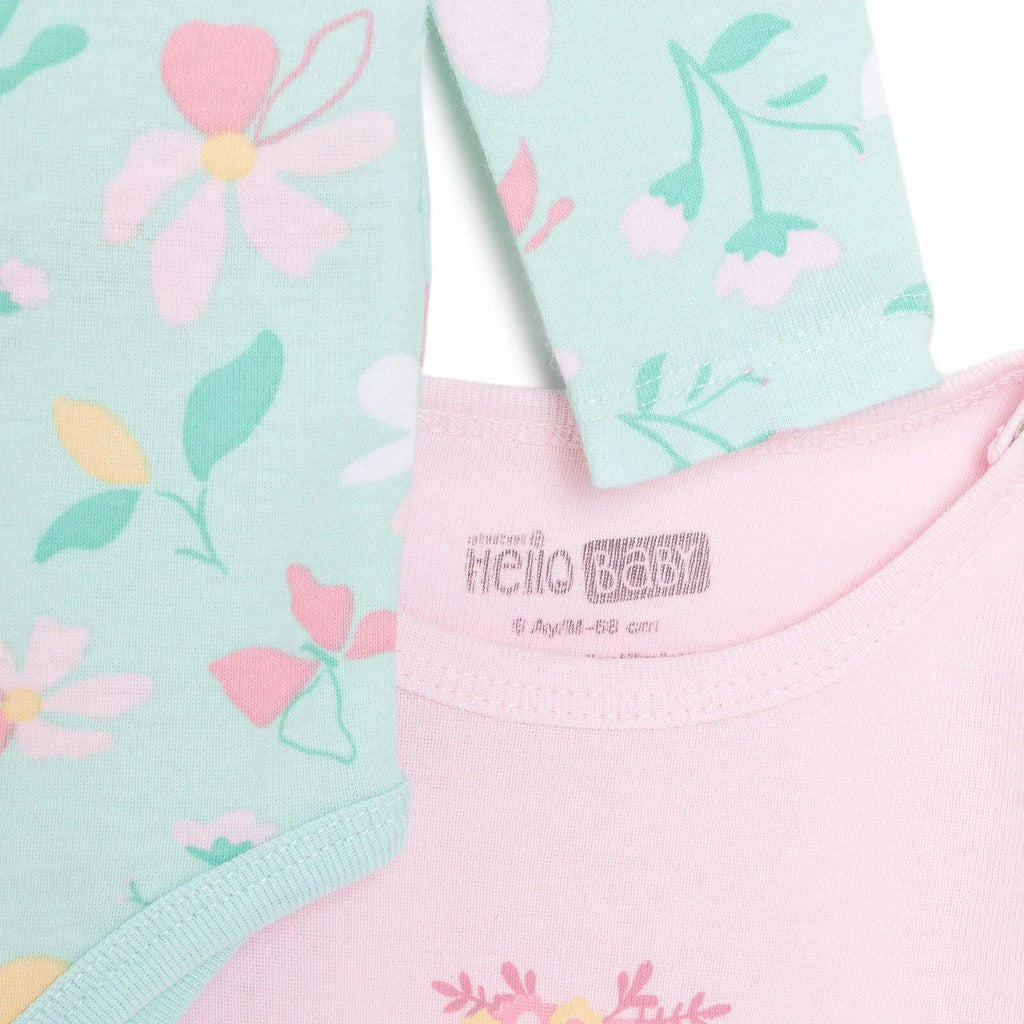 Siwtiau Corff Bachgen HelloBaby â Llewys Hir (Pecyn o 2) - Pinc Golau