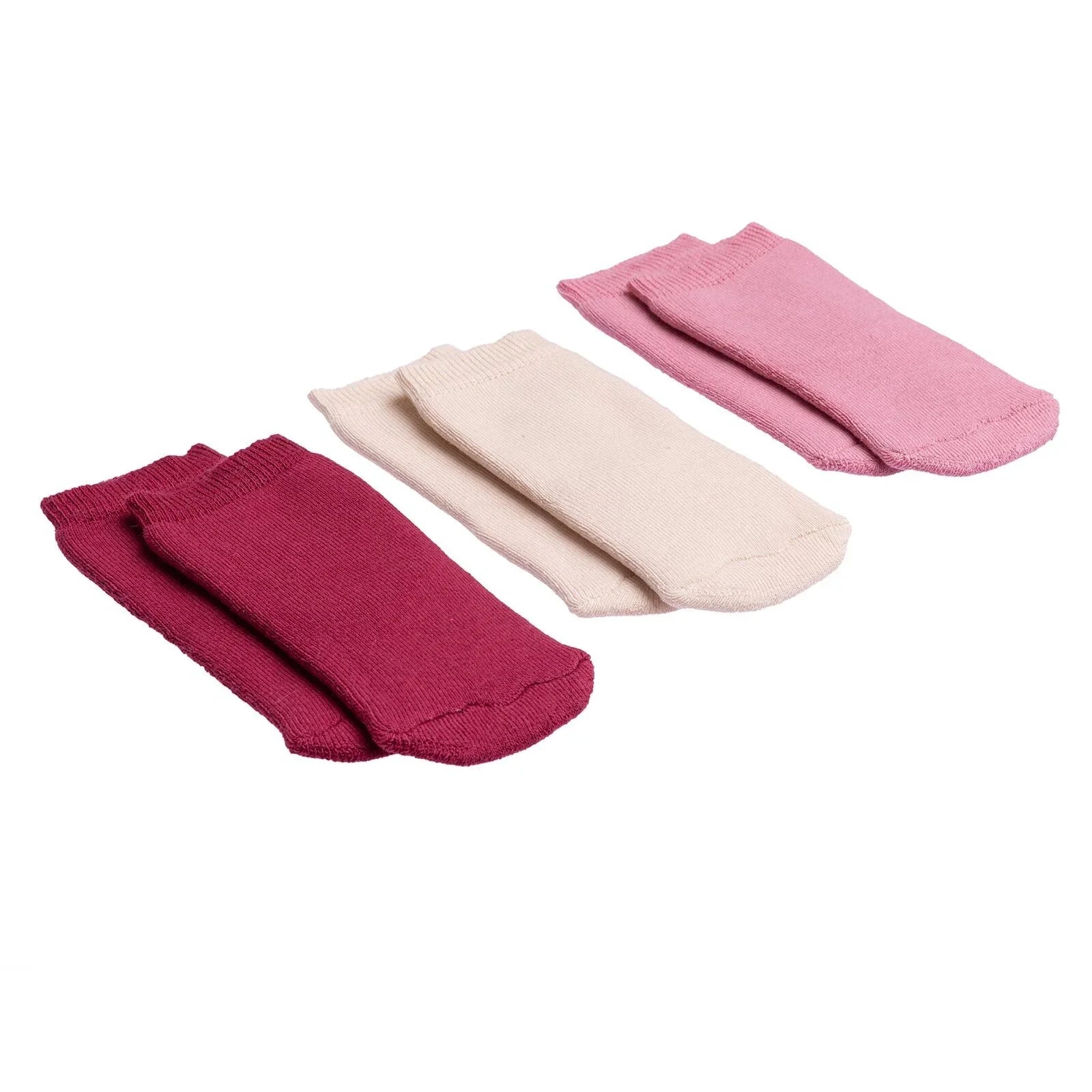 HelloBaby Girl Chenille Socks 3 Pack - Rhosyn Golau