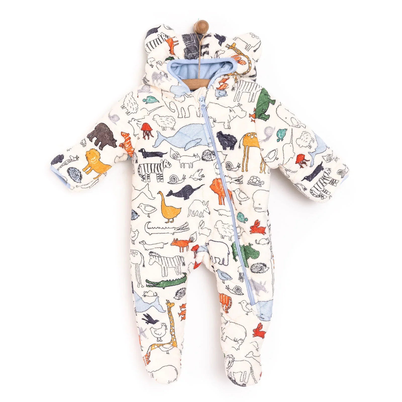 MidiMod Newborn Baby Boy Hooded-Footed Jumpsuit