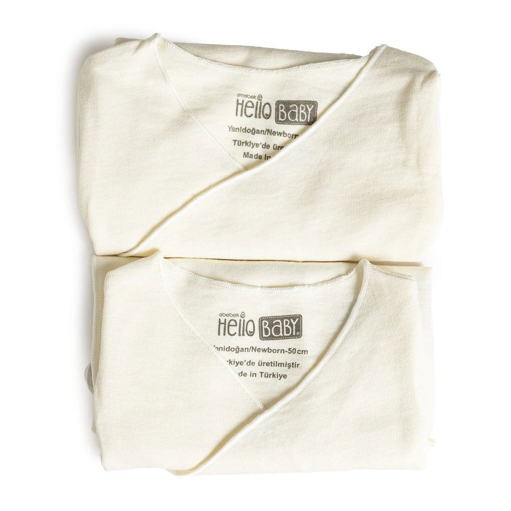 Pecyn o 2 Top Ymbapio HelloBaby - Ecru