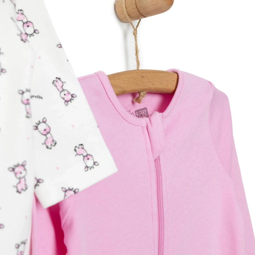 HelloBaby Newborn Baby Girl Footed Jumpsuit - Pink