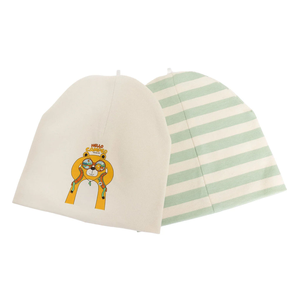 Little Plane Hello Camper Baby Boy 2 Pcs Beanies - Green