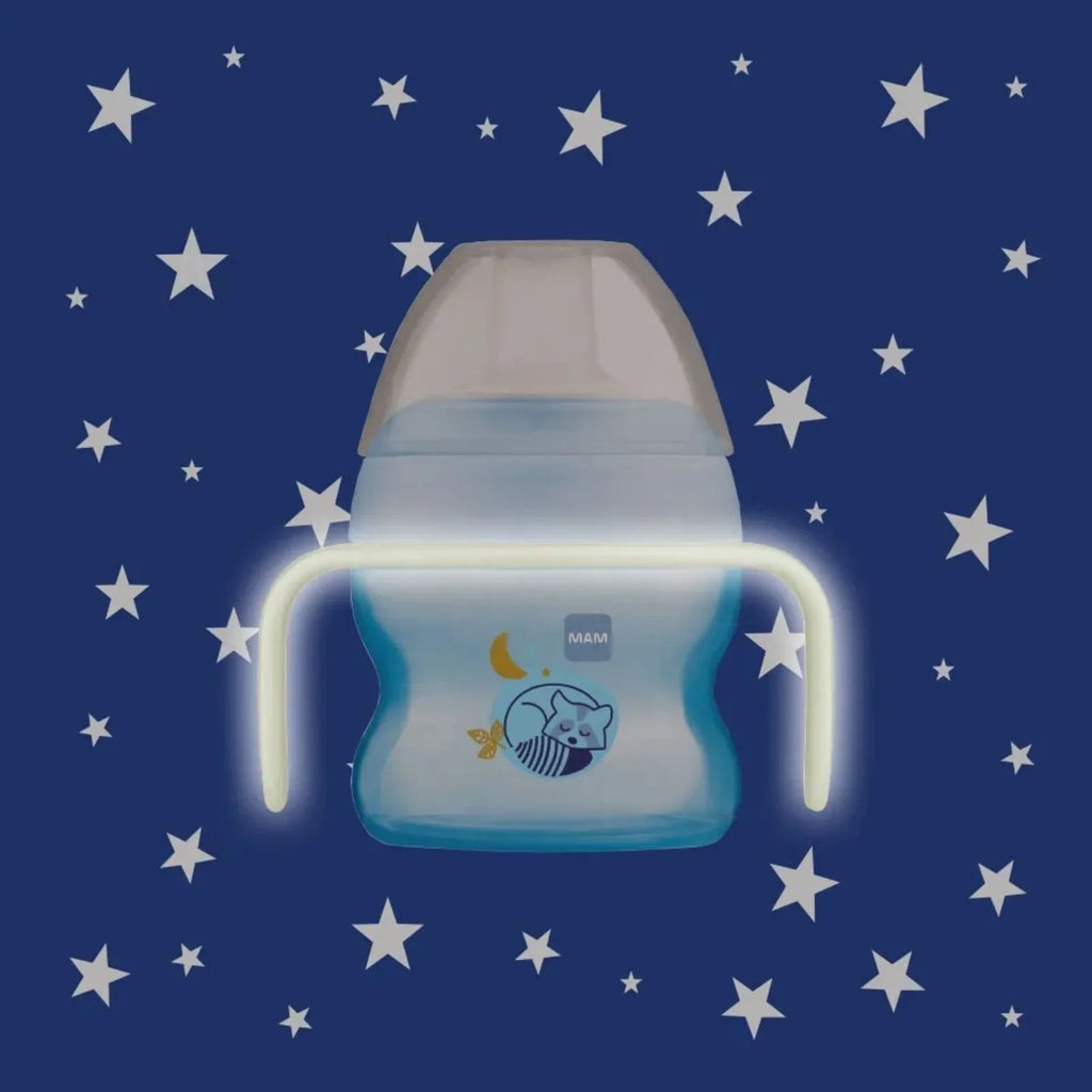 MAM Cwpan Yfed Cyntaf &amp; Glow gyda Dolen 150ml - Glas