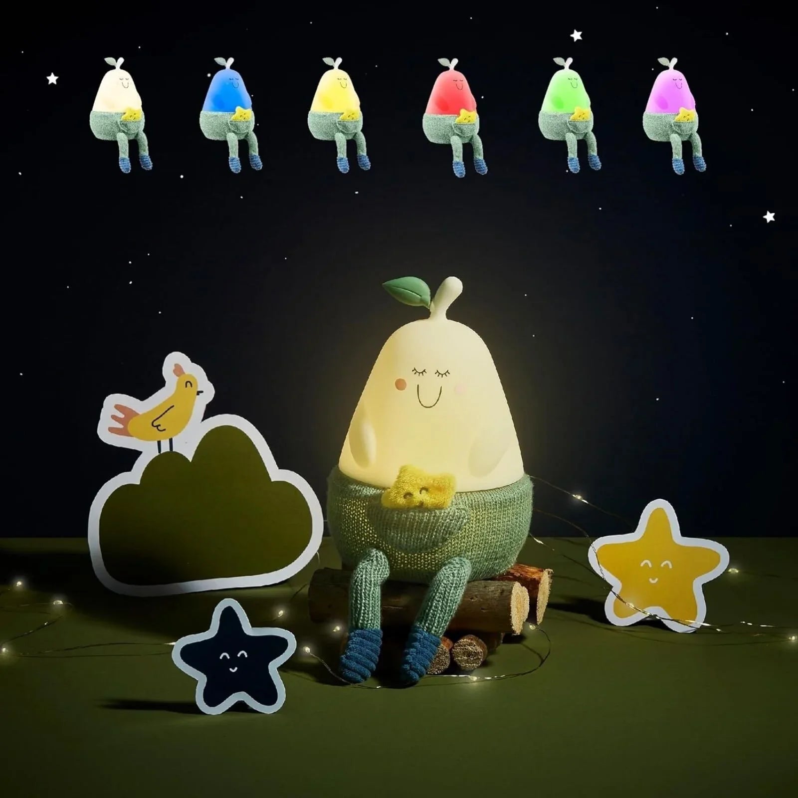 Golau Nos Badabulle Bertille Silicon Glow y gellir ei ailwefru