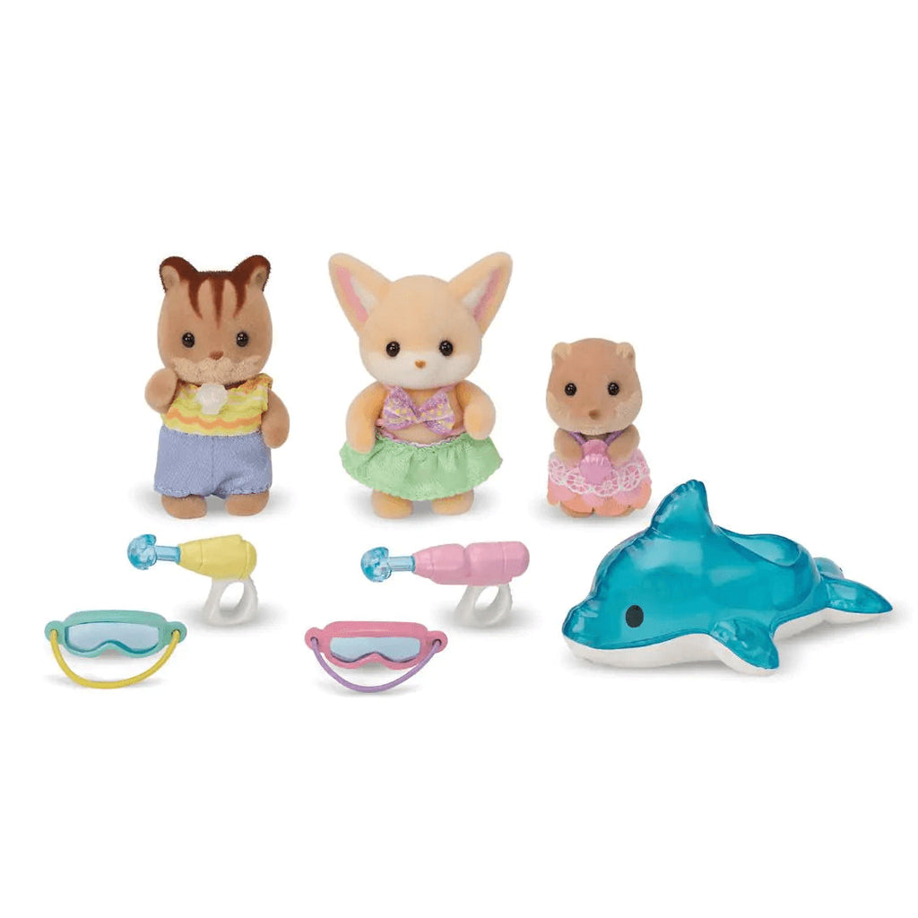 Cyfeillion Meithrinfa Sylvanian Families - Triawd o hwyl yn y pwll ar gyfer plant 3 oed a hŷn