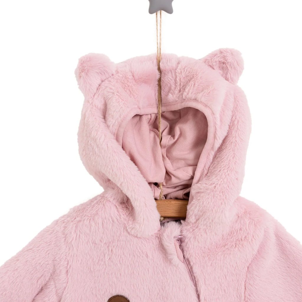 Siwmpsuit Traed Plush i Faban Merch Newydd-anedig HelloBaby - Pinc