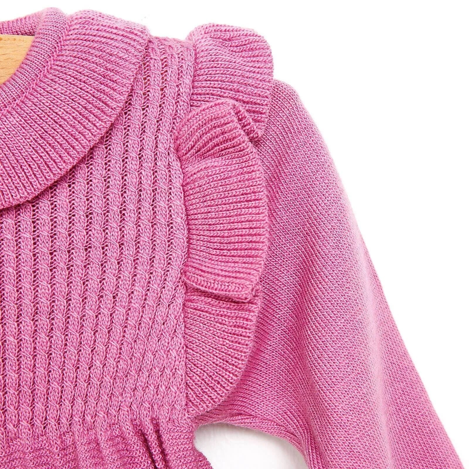 Siop HelloBaby - Gwisg Gwau Fer ar gyfer Newydd-anedig - Lliw Lila