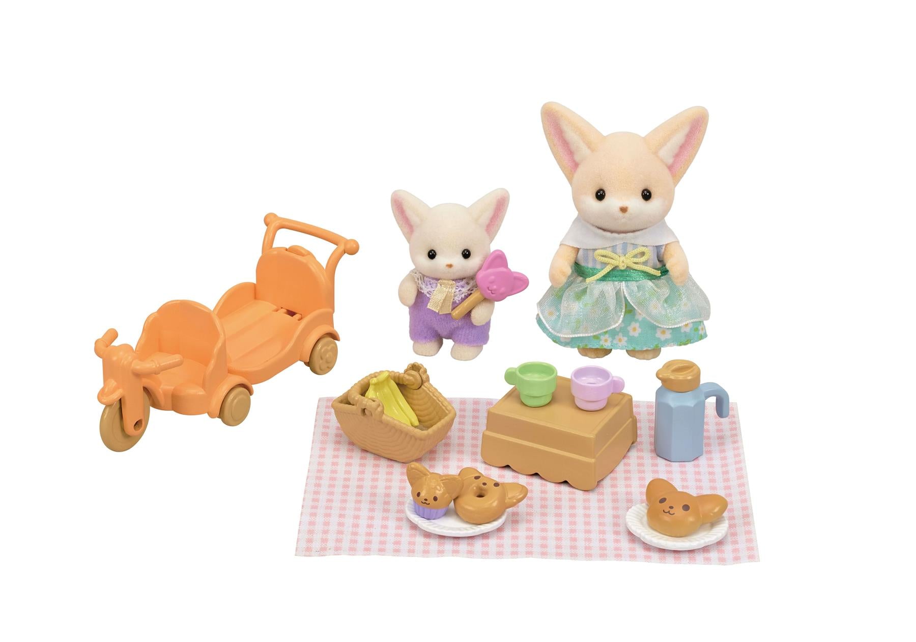 Set Pignic Sylvanian Families Sunny, Chwaer a Babi Llwynog Fennec, 3+ oed.
