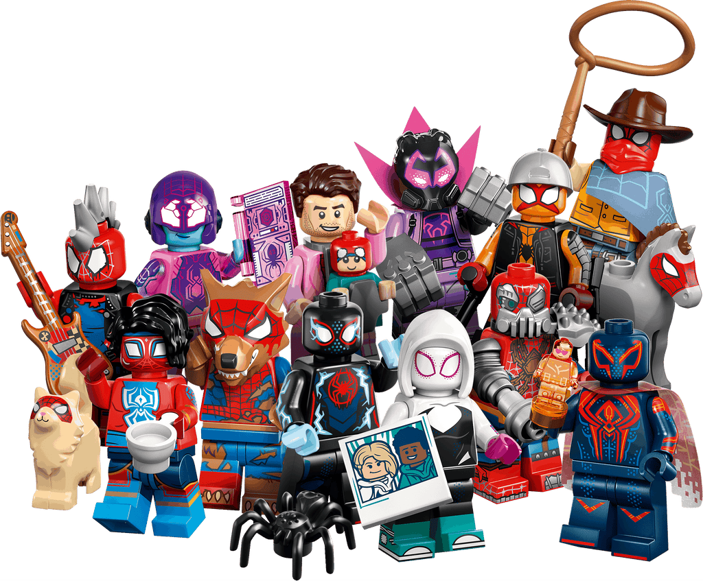 Lego Minifigures 71050 Spider-Man: Across the Spider-Verse ar gyfer plant 5+ oed.