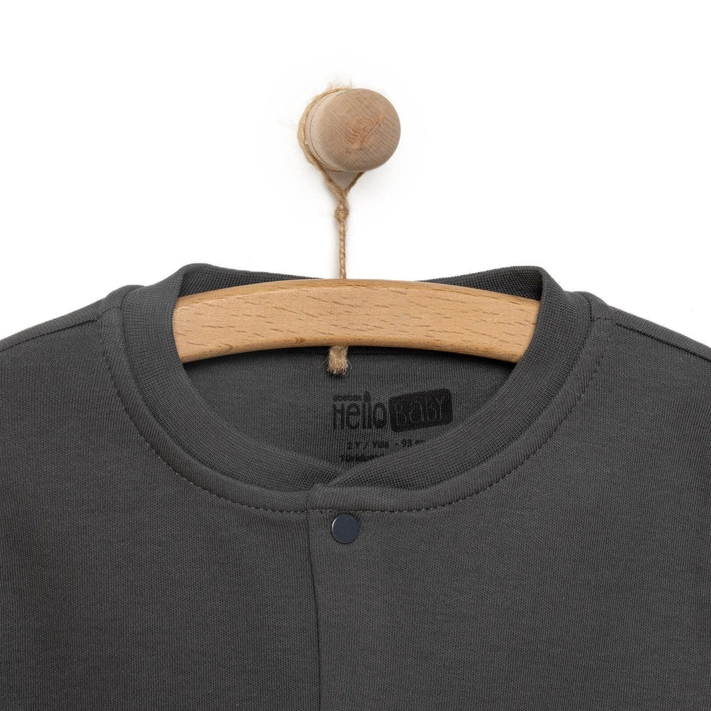 Siaced Gwau Rhibbog HelloBaby i Fachgen - Llwyd Tywyll