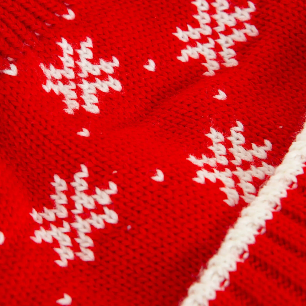 Beanie Nadolig Unisex Little Plane - Coch