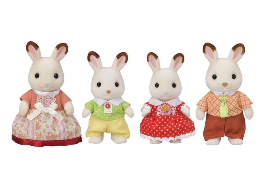 Set Chwarae Teulu Cwningod Siocled Sylvanian Families ar gyfer Plant 3 Oed a Hŷn