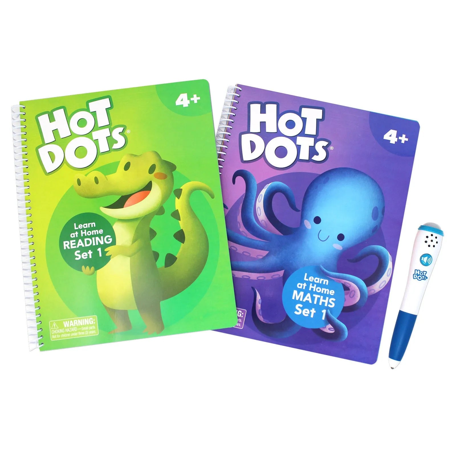 Set Ddarllen a Mathemateg Hot Dots Learn at Home 1 (4+ oed)