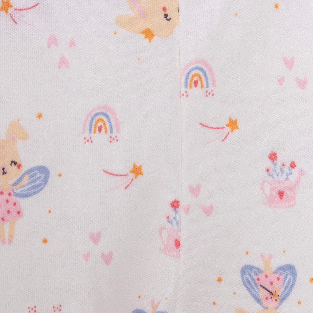 Legins Traed i Faban Newydd-anedig HelloBaby (2 Darn) - Pinc