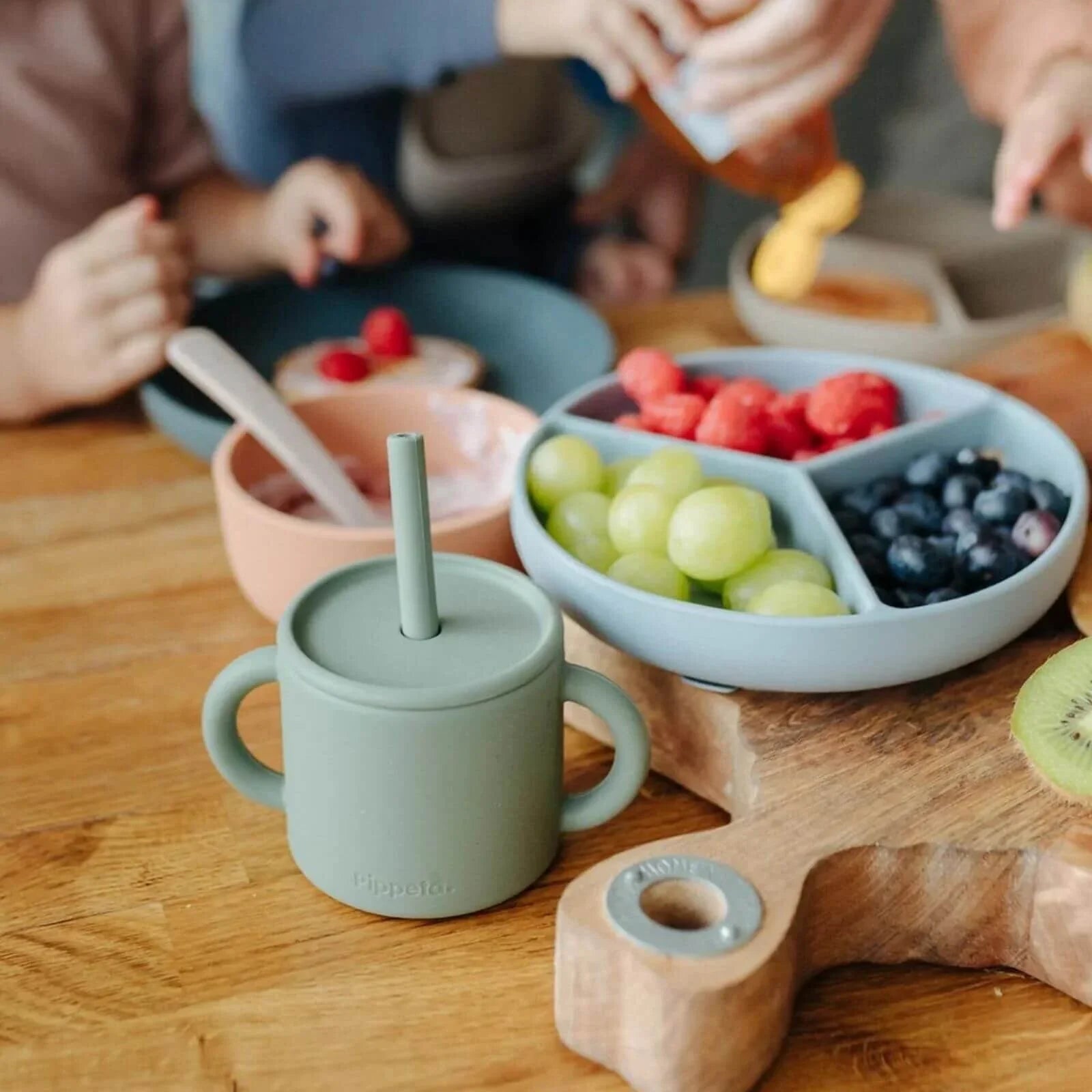 Cwpan Silicôn Pippeta gyda Gwelltyn - Halen Môr