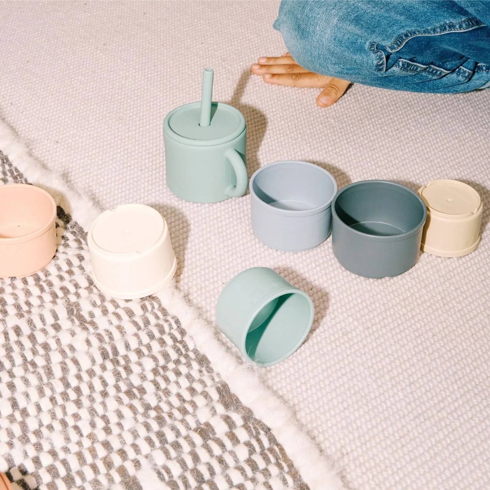 Cwpan Silicôn Pippeta gyda Gwelltyn - Halen Môr