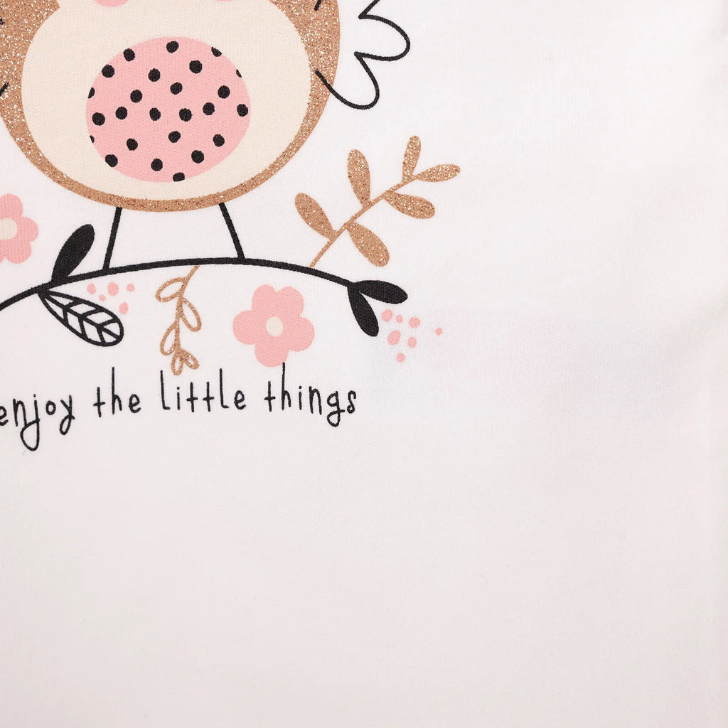 T-shirt Llewys Hir i Ferched HelloBaby - Ecru