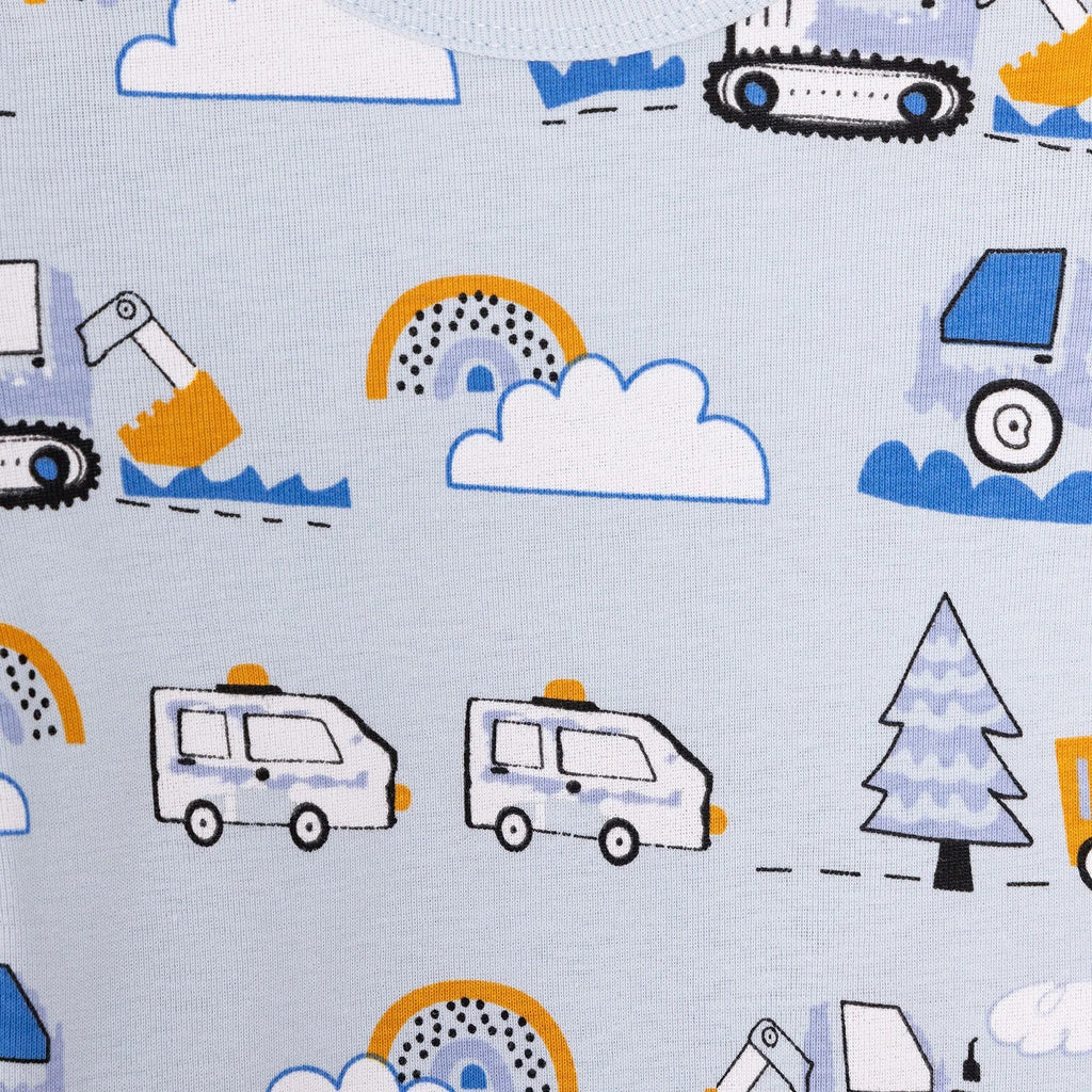 Siwtiau Corff Bachgen HelloBaby â Llewys Hir (Pecyn o 2) - Glas