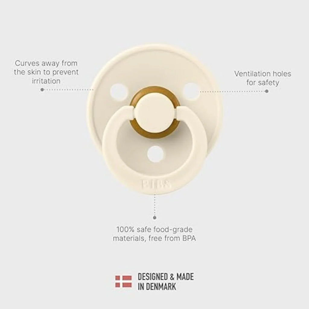 BIBS Colour Latex Soothers 0-6 months Pack of 2 - Vanilla & Cloud