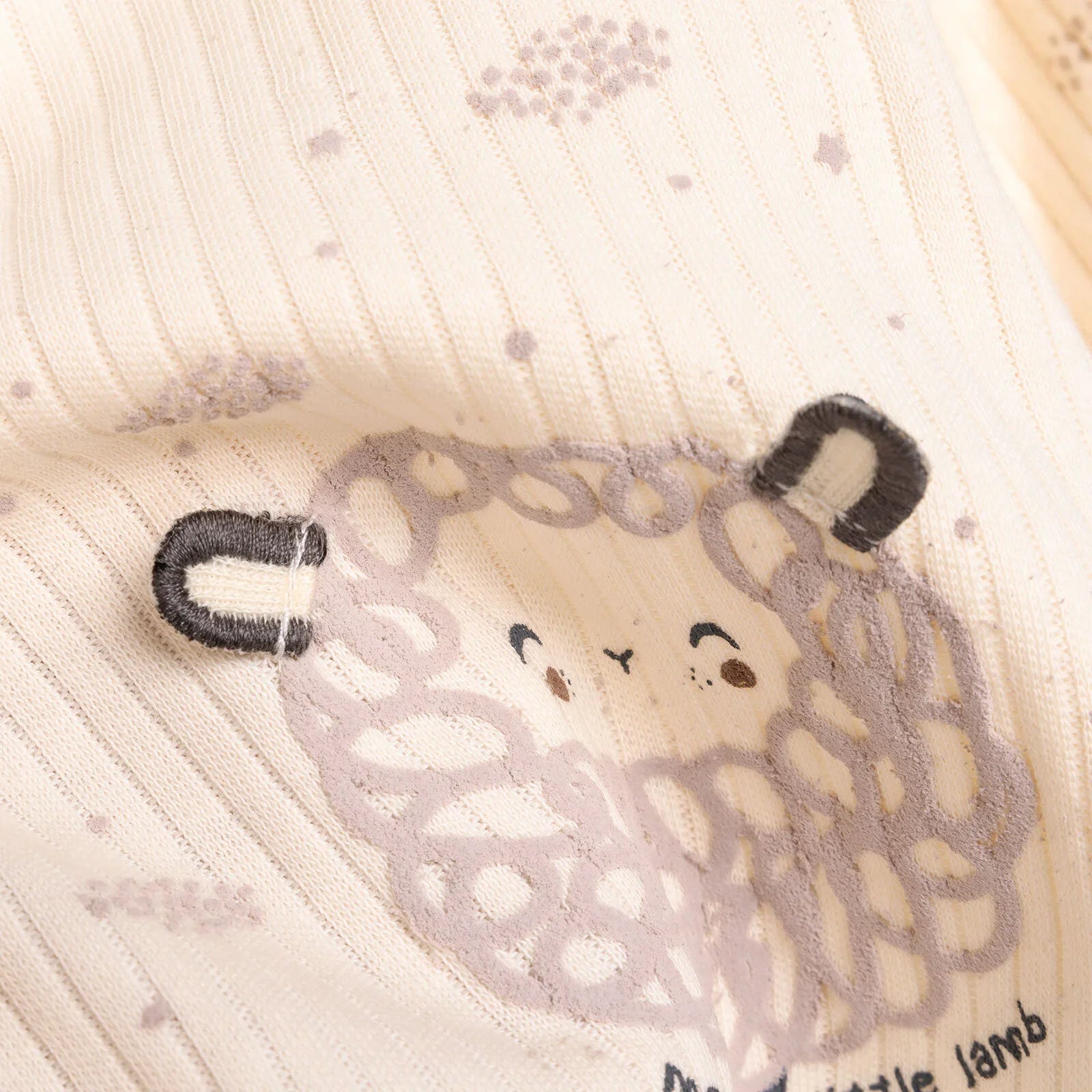 Bebetto Newborn Baby Girl Top-Footed Jumpsuit- Hat - Ecru