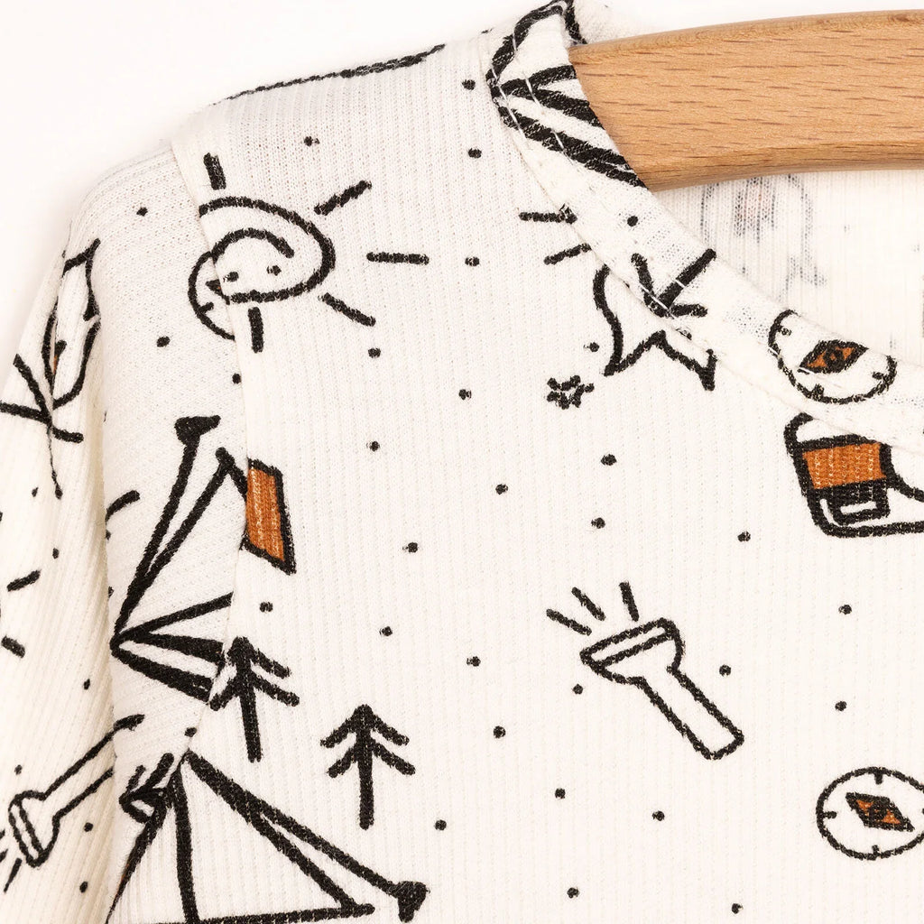 Pajamas Llewys Hir i Faban Bach HelloBaby - Ecru