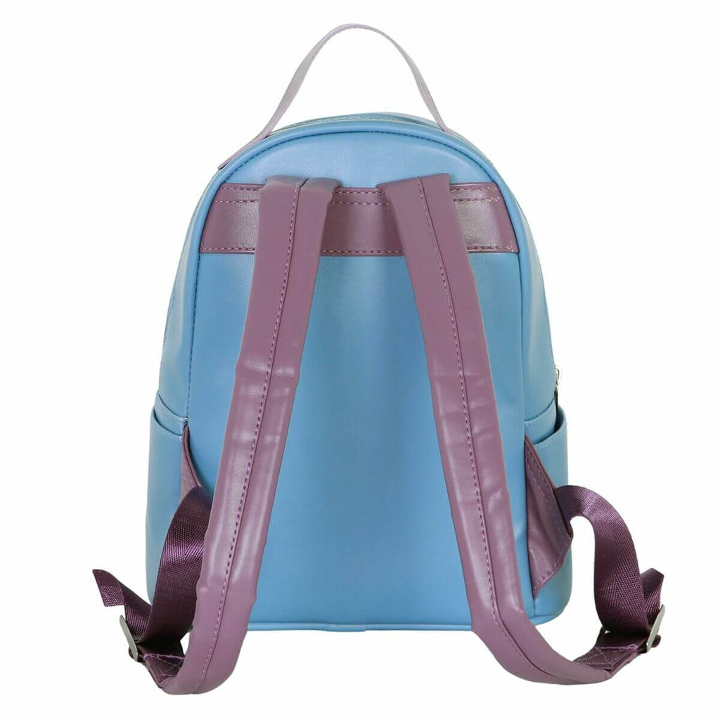 Casual Backpack Lilo & Stitch with blue and purple design, featuring padded straps and polyester material.