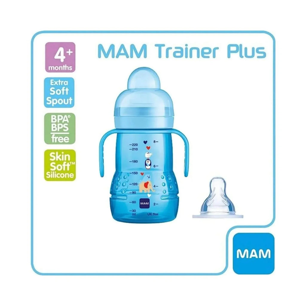 Cwpan Hyfforddi MAM 2-mewn-1 220ml - Glas