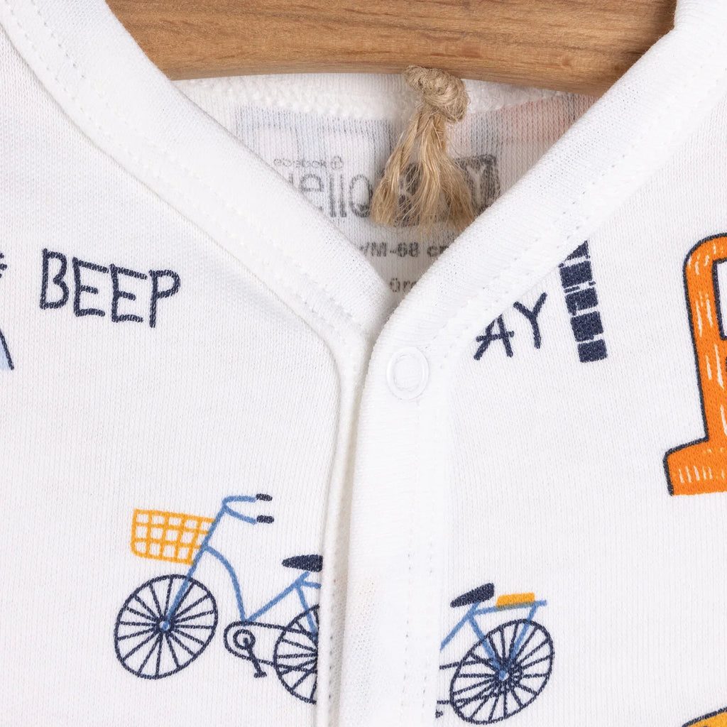 Set Cychwynnol Newydd-anedig Unisex HelloBaby 4 pcs - Glas Tywyll