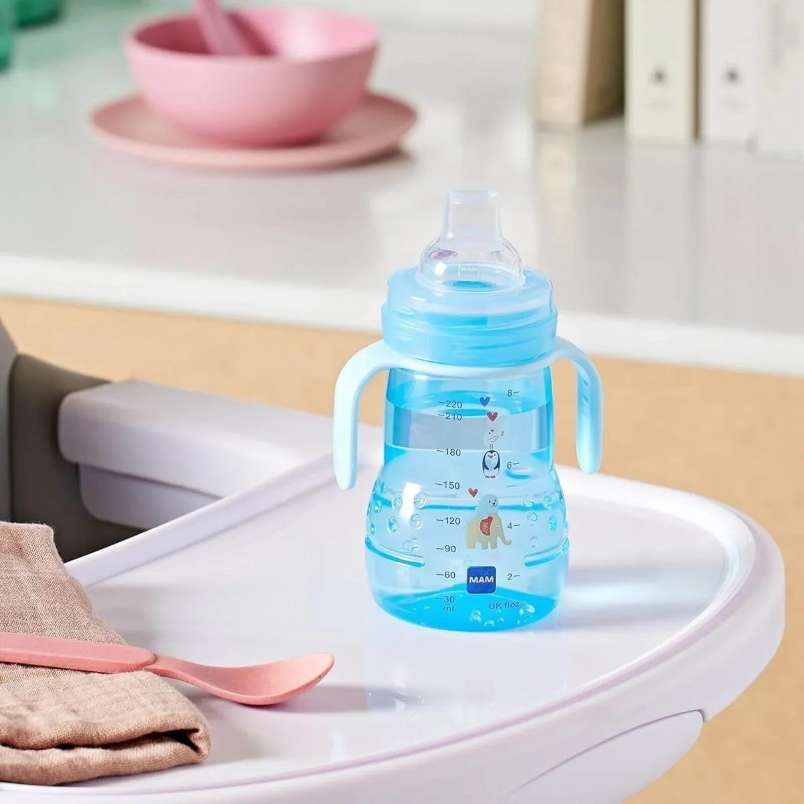 Cwpan Hyfforddi MAM 2-mewn-1 220ml - Glas