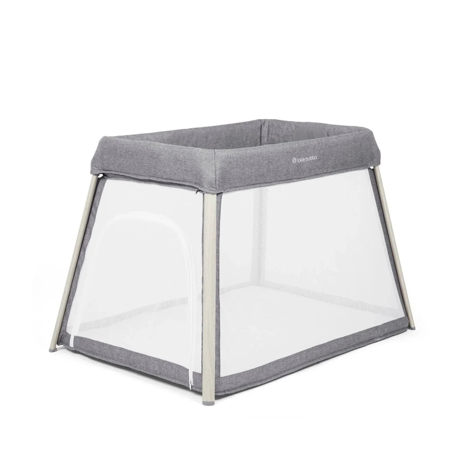 Ickle Bubba Scout 2-in-1 Cot Teithio a Pharc Gwarae - Llwyd Onnen