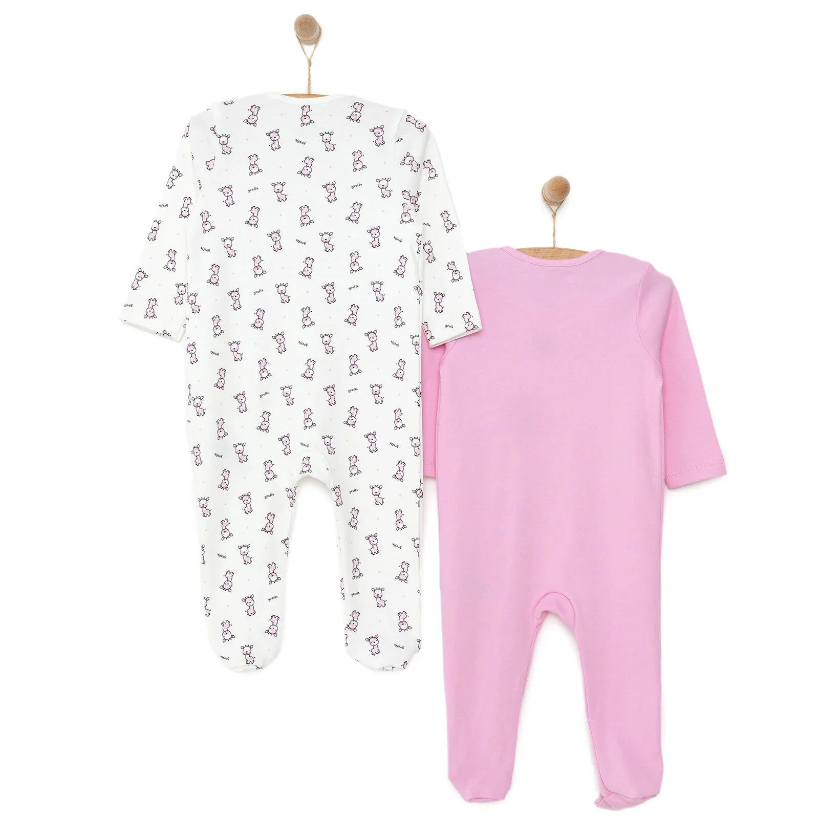 HelloBaby Newborn Baby Girl Footed Jumpsuit - Pink